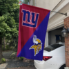 New York Giants vs Minnesota Vikings House Divided Flag, NFL House Divided Flag