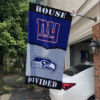 New York Giants vs Seattle Seahawks House Divided Flag, NFL House Divided Flag