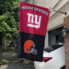 New York Giants vs Cleveland Browns House Divided Flag, NFL House Divided Flag