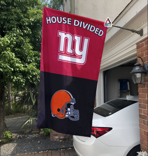 Giants vs Browns House Divided Flag, NFL House Divided Flag