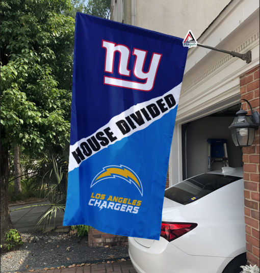 Giants vs Chargers House Divided Flag, NFL House Divided Flag