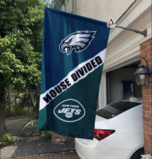 Eagles vs Jets House Divided Flag, NFL House Divided Flag