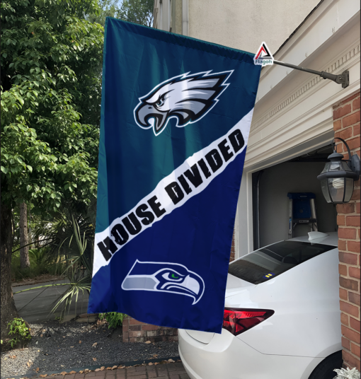 Eagles vs Seahawks House Divided Flag, NFL House Divided Flag