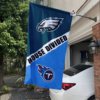 Philadelphia Eagles vs Tennessee Titans House Divided Flag, NFL House Divided Flag