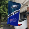 Philadelphia Eagles vs Buffalo Bills House Divided Flag, NFL House Divided Flag