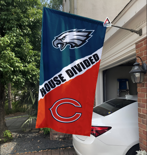 Eagles vs Bears House Divided Flag, NFL House Divided Flag