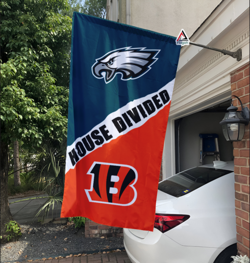 Eagles vs Browns House Divided Flag, NFL House Divided Flag