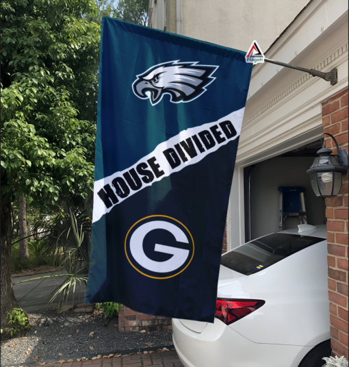 Eagles vs Packers House Divided Flag, NFL House Divided Flag