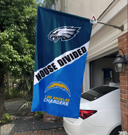 Eagles vs Chargers House Divided Flag, NFL House Divided Flag