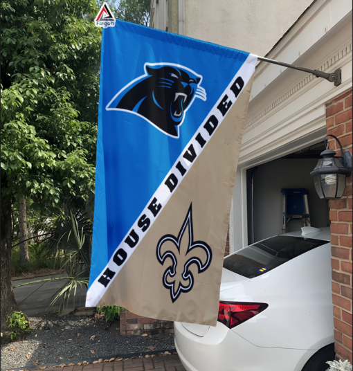 Panthers vs Saints House Divided Flag, NFL House Divided Flag