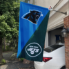 Carolina Panthers New York Jets House Divided Flag, NFL House Divided Flag