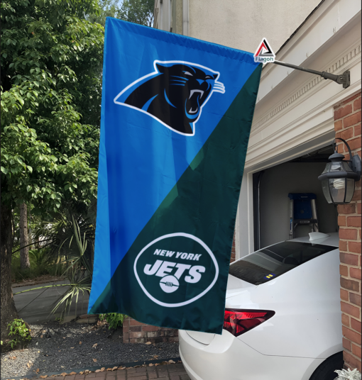 Panthers vs Jets House Divided Flag, NFL House Divided Flag