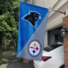 Carolina Panthers vs Pittsburgh Steelers House Divided Flag, NFL House Divided Flag