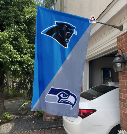 Panthers vs Seahawks House Divided Flag, NFL House Divided Flag