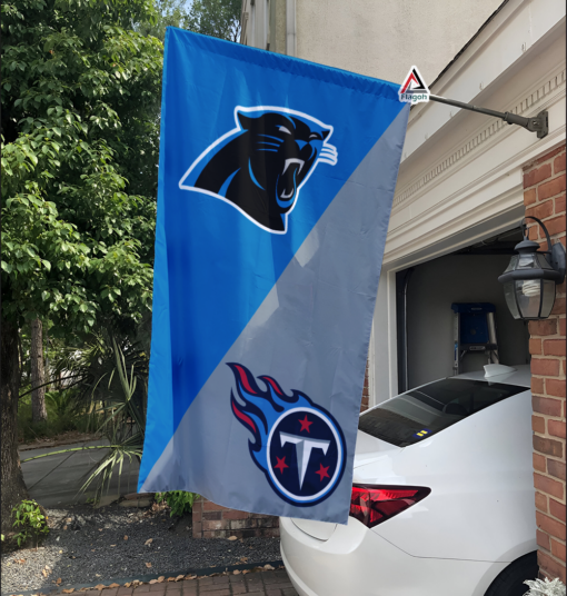 Panthers vs Titans House Divided Flag, NFL House Divided Flag
