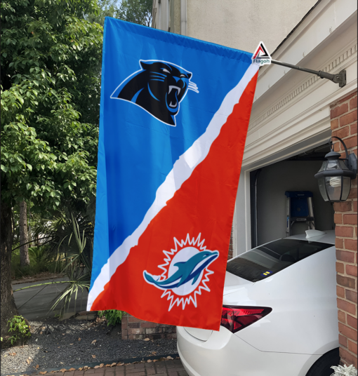 Panthers vs Dolphins House Divided Flag, NFL House Divided Flag