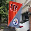 Cincinnati Bengals vs Pittsburgh Steelers House Divided Flag, NFL House Divided Flag