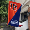 Cincinnati Bengals vs Seattle Seahawks Steelers House Divided Flag, NFL House Divided Flag