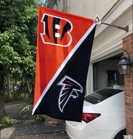 Bengals vs Falcons House Divided Flag, NFL House Divided Flag