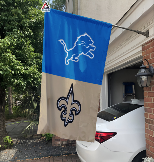 Lions vs Saints House Divided Flag, NFL House Divided Flag