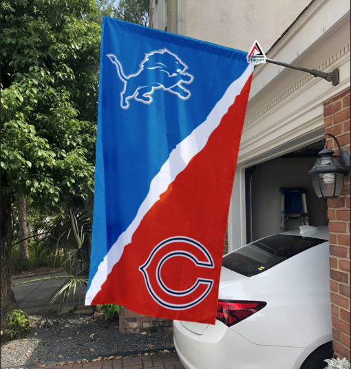 Lions vs Bears House Divided Flag, NFL House Divided Flag