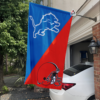 Detroit Lions vs Cleveland Browns House Divided Flag, NFL House Divided Flag