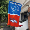 Detroit Lions vs Denver Broncos House Divided Flag, NFL House Divided Flag