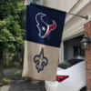 Houston Texans vs New Orleans Saints House Divided Flag, NFL House Divided Flag