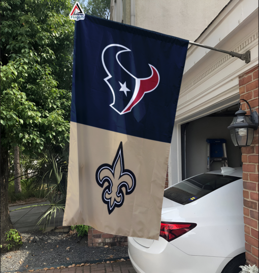 Texans vs Saints House Divided Flag, NFL House Divided Flag