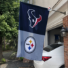 Houston Texans vs Pittsburgh Steelers House Divided Flag, NFL House Divided Flag