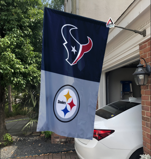 Texans vs Steelers House Divided Flag, NFL House Divided Flag
