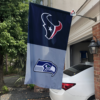 Houston Texans vs Seattle Seahawks House Divided Flag, NFL House Divided Flag
