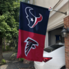 Houston Texans vs Atlanta Falcons House Divided Flag, NFL House Divided Flag