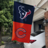 Houston Texans vs Chicago Bears House Divided Flag, NFL House Divided Flag