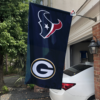 Houston Texans vs Green Bay Packers House Divided Flag, NFL House Divided Flag