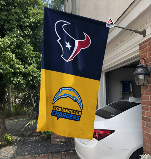 Texans vs Chargers House Divided Flag, NFL House Divided Flag