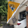 Jacksonville Jaguars vs New Orleans Saints House Divided Flag, NFL House Divided Flag