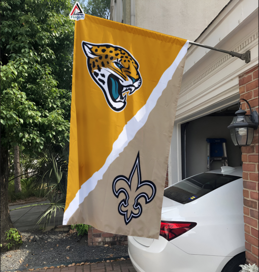 Jaguars vs Saints House Divided Flag, NFL House Divided Flag