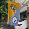 Jacksonville Jaguars vs Pittsburgh Steelers House Divided Flag, NFL House Divided Flag