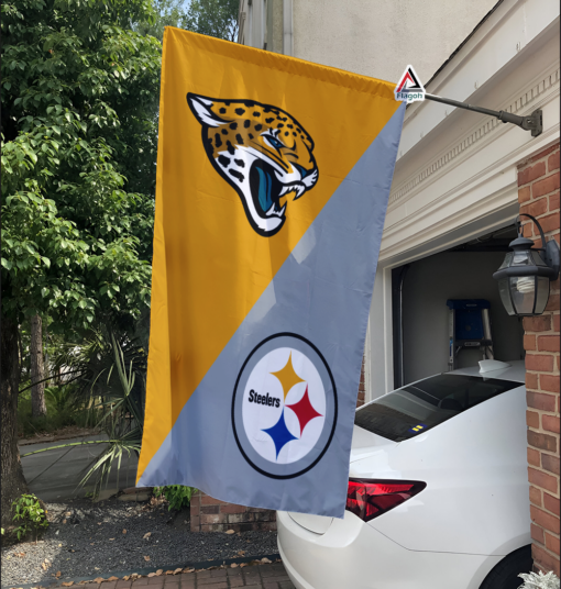 Jaguars vs Steelers House Divided Flag, NFL House Divided Flag