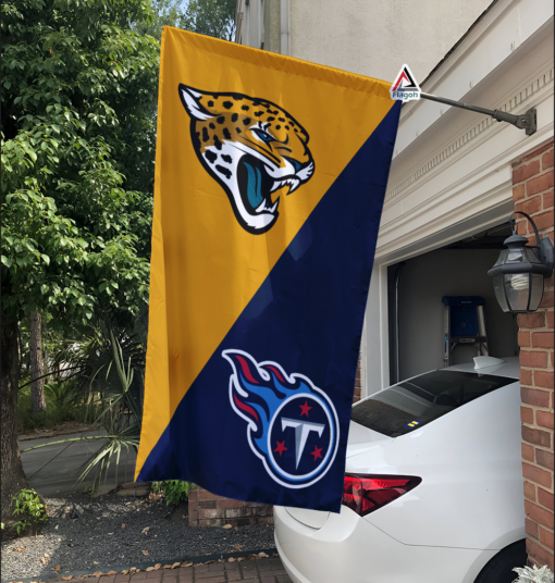 Jaguars vs Titans House Divided Flag, NFL House Divided Flag