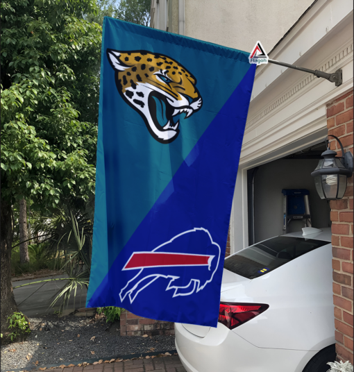 Jaguars vs Bills House Divided Flag, NFL House Divided Flag
