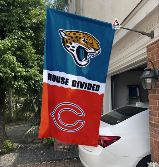 Jaguars vs Bears House Divided Flag, NFL House Divided Flag