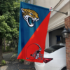 Jacksonville Jaguars vs Cleveland Browns House Divided Flag, NFL House Divided Flag