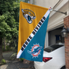 Jacksonville Jaguars vs Miami Dolphins House Divided Flag, NFL House Divided Flag