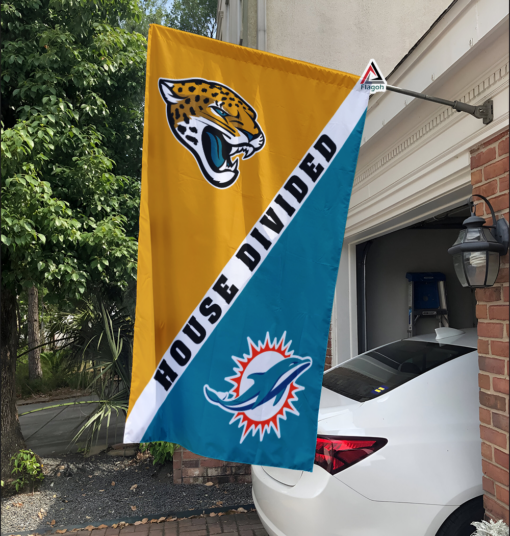 Jaguars vs Dolphins House Divided Flag, NFL House Divided Flag