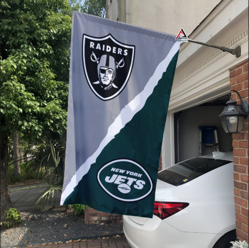 Raiders vs Jets House Divided Flag, NFL House Divided Flag