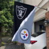 Las Vegas Raiders vs Pittsburgh Steelers House Divided Flag, NFL House Divided Flag