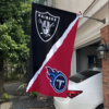 Las Vegas Raiders vs Tennessee Titans House Divided Flag, NFL House Divided Flag