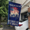 House Flag Mockup 1 Home of The Free Because of The Brave Garden Flags